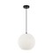 Jonathan Y Lacey 12 in. 1-Light Modern Bohemian Woven Paper Rope Round Globe LED Pendant, White/Black JYL1134A - alternate 4