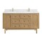 James Martin Vanities 60 in. Double Vanity, Light Natural Oak, w/Single Hole 3 CM White Zeus Quartz Top & Backsplash 545-V60D-LNO-1WZ - alternate 1