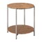 Homeroots 22" Natural and Silver Wood and Steel Round End Table With Shelf 632662 - alternate 3