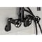 Kingston Brass 7-Inch Adjustable Wall Mount Clawfoot Tub Faucet with Knurled Handle and Hand Shower, Matte Black AE8150RKX - alternate 2