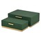 Homeroots Set of Two Green And Gold Striped Nesting Storage Boxes With Lids, 2PK 712924 - alternate 3