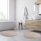 Lavish Home Bathroom Rugs 2 Woven Cotton Bath Mat Set for Boho Decor Round Rugs for Shower, Tub, Toilet, Vanity HT-BATH4-IVY - alternate 3