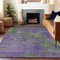 Homeroots 3' X 5' Purple And Green Abstract Washable Indoor Outdoor Area Rug 609388 - alternate 3