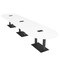 Skutchi Designs Racetrack Conference Table With Power, 48 in W, 216 in L, White HAR-RAC-48X216-DOU.BK-W960-EBLK - alternate 1