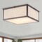 Jonathan Y Grant 14.13" 2-Light Minimalist Industrial Square Linen Iron LED Flush Mount, Oil Rubbed Bronze/Beige JYL1311A - alternate 3