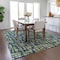 Homeroots 3' X 5' Navy Blue Green And Ivory Abstract Washable Indoor Outdoor Area Rug 602575 - alternate 2