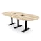 Skutchi Designs 8ft Racetrack Conference Table With Power | Harmony Series | 8 Person Meeting Room Table HAR-RAC-48X96-T.BK-K525-EBLK - alternate 1