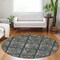 Homeroots 8' Fern Green Purple And Teal Blue Round Medallion Washable Indoor Outdoor Area Rug 589268 - alternate 3