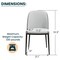 Leisuremod Tule Fabric Dining Side Chair with Powder-Coated Steel Frame, Black/Platinum Blue TCBL18BU - alternate 3