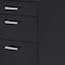 Homeroots 28" Black Wood And Metal Three Drawers Filing Cabinet 286625 - alternate 2