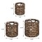 Happimess Lattice Bohemian Coastal Handwoven Water Hyacinth Rope Nesting Baskets w/Handles, Brown, Set of 3 BSK2032B-3SET - alternate 4