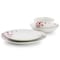 Elama Tamara 24 Piece Cherry Blossom Porcelain Double Bowl Dinnerware Set in White and Pink 750123735M - alternate 3