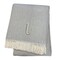 Homeroots 55" X 70" Gray And White Herringbone Cotton Blend J Throw Blanket with Tassels And Embroidery 655533 - alternate 2