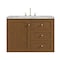 James Martin Vanities Laurent 36" Single Vanity, Honey Oak w/ 3 CM Carrara Marble Top 545-V36-HNO-3CAR - alternate 3