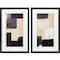 Homeroots Set Of Two Neutral Shapes Black Framed Wall Art, 2PK 606711 - alternate 1