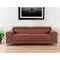 Homeroots 89" Camel Italian Leather Sofa With Silver Legs 476516 - alternate 3