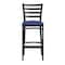 Flash Furniture HERCULES Black Ladder Back Metal Restaurant Barstool - Blue Vinyl Seat XU-DG697BLAD-BAR-BLV-GG - alternate 3