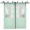 Sartodoors Sliding Closet Barn Bypass Doors Solid Core Modern Interior VEREGIO7339BBB-OLI-36 x 80 (2* 18x80) - alternate 1