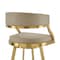 Armen Living Saturn 30in Swivel Bar Stool with Gold Brushed Stainless Steel and Light Sand Faux Leather LCSNSWBABGLLSA30 - alternate 3