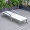 Leisuremod Marlin Patio Chaise Lounge Chair with Armrests in Grey Aluminum Frame, White MLAGR-77W - alternate 7