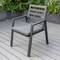 Leisuremod Chelsea Modern Patio Dining Armchair in Aluminum with Removable Cushions, Black CC20BL-BL - alternate 6