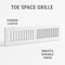 Sierra Grates 2 in. H X 10 in. W 2-Way 45 Degree Louvered, Steel, White Toe Space Grille TSG210-WHT - alternate 2