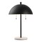 Jonathan Y Ella 20.7" Dome Metal with Marble Base LED Table Lamp, Black/White JYL1071B - alternate 1