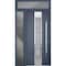 Vdomdoors Steel Door Deux 0757 Gray Graphite Sidelight and Transom Window Stainless Inserts Single Modern Pai DEUX0757EXD-GRE-W36+12 x H80+16-Left-hand Inswing - alternate 2