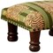 Homeroots 16" Green Tan And Brown Cotton Striped Tiger Print Footstool 634165 - alternate 3