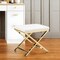 Homeroots 21" White and Gold Faux Leather Vanity Chair 554178 - alternate 2