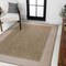Jonathan Y Hali Coastal Casual Wide Stripe Border Beige/Cream 4 ft. x 6 ft. Indoor/Outdoor Area Rug TSN211A-4 - alternate 3