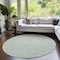 Homeroots 8' Sage And Green Round Striped Washable Indoor Outdoor Area Rug 587958 - alternate 4