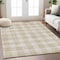 Homeroots 3' X 5' Beige And Gray Plaid Washable Indoor Outdoor Area Rug 595367 - alternate 2