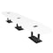 Skutchi Designs Boval Conference Table With Power, 48 in W, 216 in L, White HAR-BOVL-48X216-DOU.BK-W960-EBLK - alternate 1