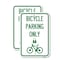 Signmission Bicycle Parking Only With Cycle and Lock Symbol, 12'' X 18'' 2 Signs, Heavy Gauge Aluminum, 2PK A-1218-2PACK-24321 - alternate 1