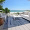 Homeroots 8' X 10' Navy Blue And Ivory Geometric Washable Indoor Outdoor Area Rug 600843 - alternate 3