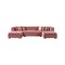 Homeroots Tufted Pink Velvet Modular U Shaped Sofa and Chaise Sectional With Toss Pillows 642269 - alternate 1