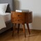 Homeroots 21" Brown Solid Wood Round Two Drawer Nightstand 651490 - alternate 7