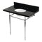 Kingston Brass 36" Black Granite Console Sink with Brass Legs, 8-Inch, 3-Hole, Black Granite/Polished Chrome KVPK3622K81 - alternate 1