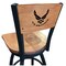 Holland Bar Stool Co 36" Blk Wrinkle U.S. Air Force Swivel Bar Stool, Laser Engraved Back L03836BWMedMplAAirForMedMpl - alternate 1