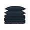 Homeroots Navy Blue King Cotton Blend 1200 Thread Count Washable Duvet Cover Set 528202 - alternate 1