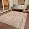 Homeroots 5' X 8' Pink And Beige Striped Washable Indoor Outdoor Area Rug 609049 - alternate 4