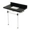 Kingston Brass 36" Black Granite Console Sink with Acrylic Legs, 8-Inch, 3-Hole, Black Granite/Polished Nickel KVPK36KASQ6 - alternate 1