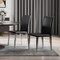 Homeroots Set of Two Black and Silver Faux Leather and Metal Dining Side Chairs, 2PK 719650 - alternate 5