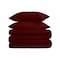 Homeroots Burgundy Twin Cotton Blend 650 Thread Count Washable Duvet Cover Set 528396 - alternate 2