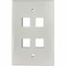 Eaton Tripp Lite Series Safe-IT 4-Port Single-Gang Keystone Wall Plate, Antibacterial, Ivory Gloss, TAA N042AB-004-IVG - alternate 1