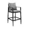 Armen Living Cayman Outdoor Patio Counter Height Bar Stool in Aluminum with Gray Cushions LCCCBABL26 - alternate 1