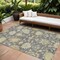 Homeroots 9' X 12' Gray Ivory And Green Floral Washable Indoor Outdoor Area Rug 605209 - alternate 1