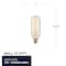 Bulbrite 40w T8 Dimmable Candelabra Base (E12) Incandescent Light Bulb Antique Nostalgic Thread 2200K, 4PK 861383 - alternate 2