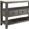 Homeroots 18in X 54in X 36in White Marble Gray Oak Wood Server 347332 - alternate 5